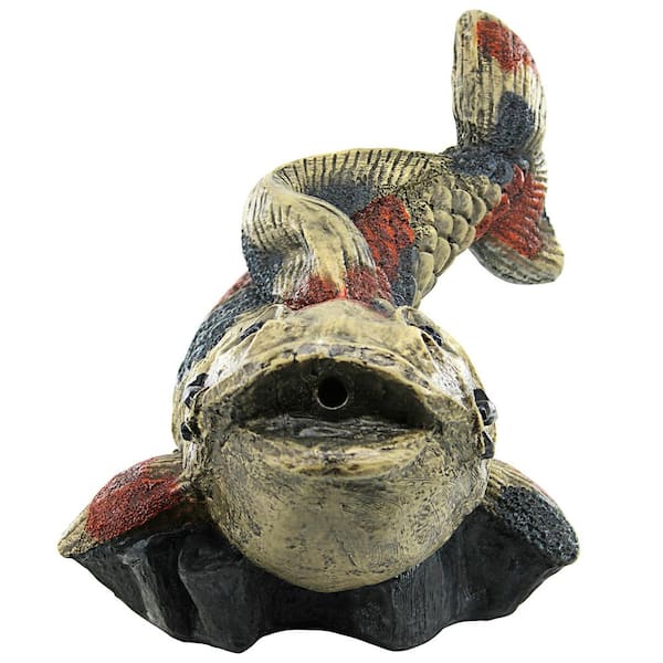 Design Toscano Showa Asian Koi Stone Bonded Resin Piped
