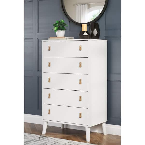 Signature DESIGN BY ASHLEY Aprilyn White 5 Drawers 30 in. Chest of Drawers