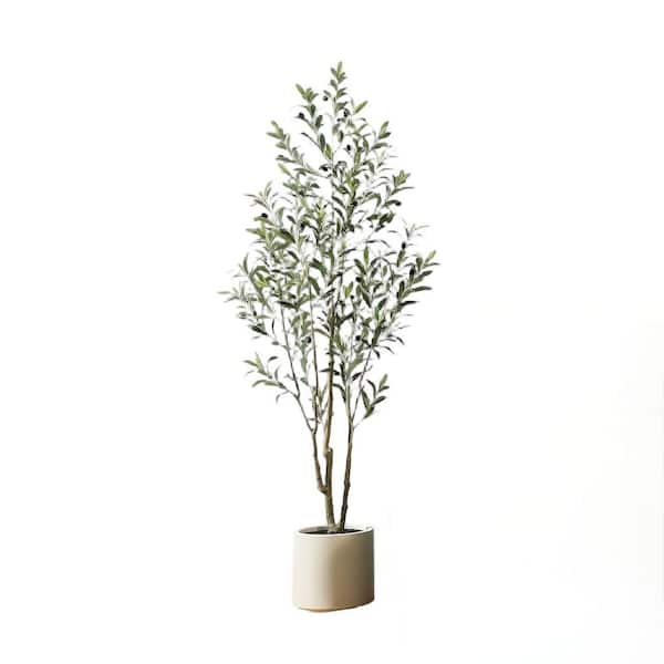 5 ft. Artificial Olive Tree in Pot