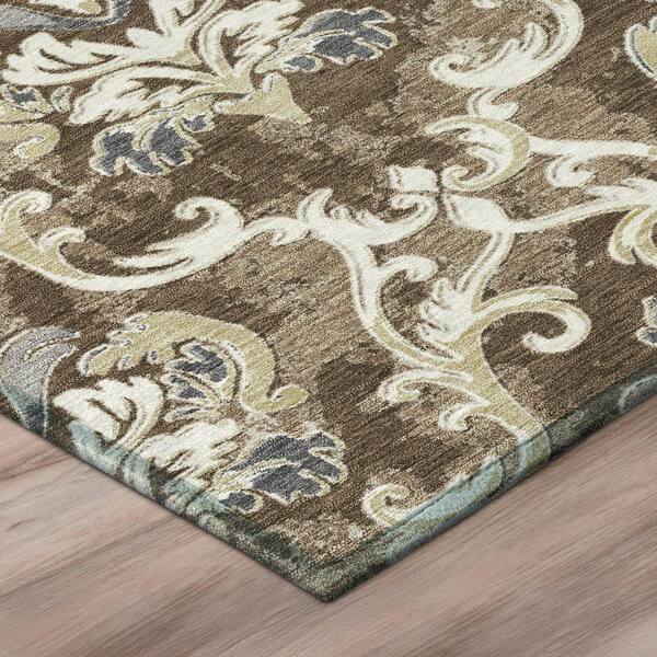 Chantille Machine Washable Indoor/Outdoor Abstract ACN3167 Chocolate 8 ft. x 10 ft. Area Rug