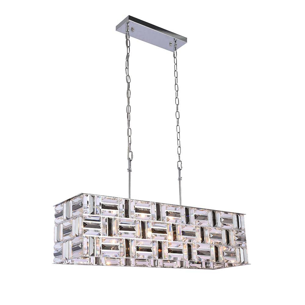 Abel 6-Light Chrome Billiard Chandelier