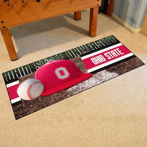 Ohio State Red 2.5 ft. x 6 ft. Baseball Runner Area Rug