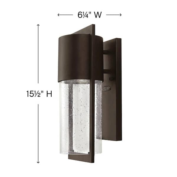 Hinkley Shelter Small Outdoor Wall Mount Lantern, Buckeye Bronze