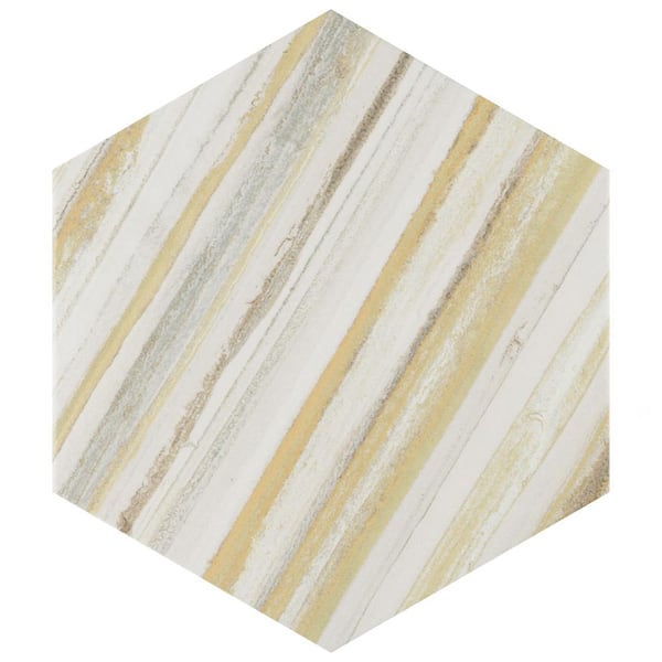 Merola Tile Flow Hex Yellow 8-5/8 in. x 9-7/8 in. Porcelain Floor and Wall Tile (11.5 sq. ft./Case)