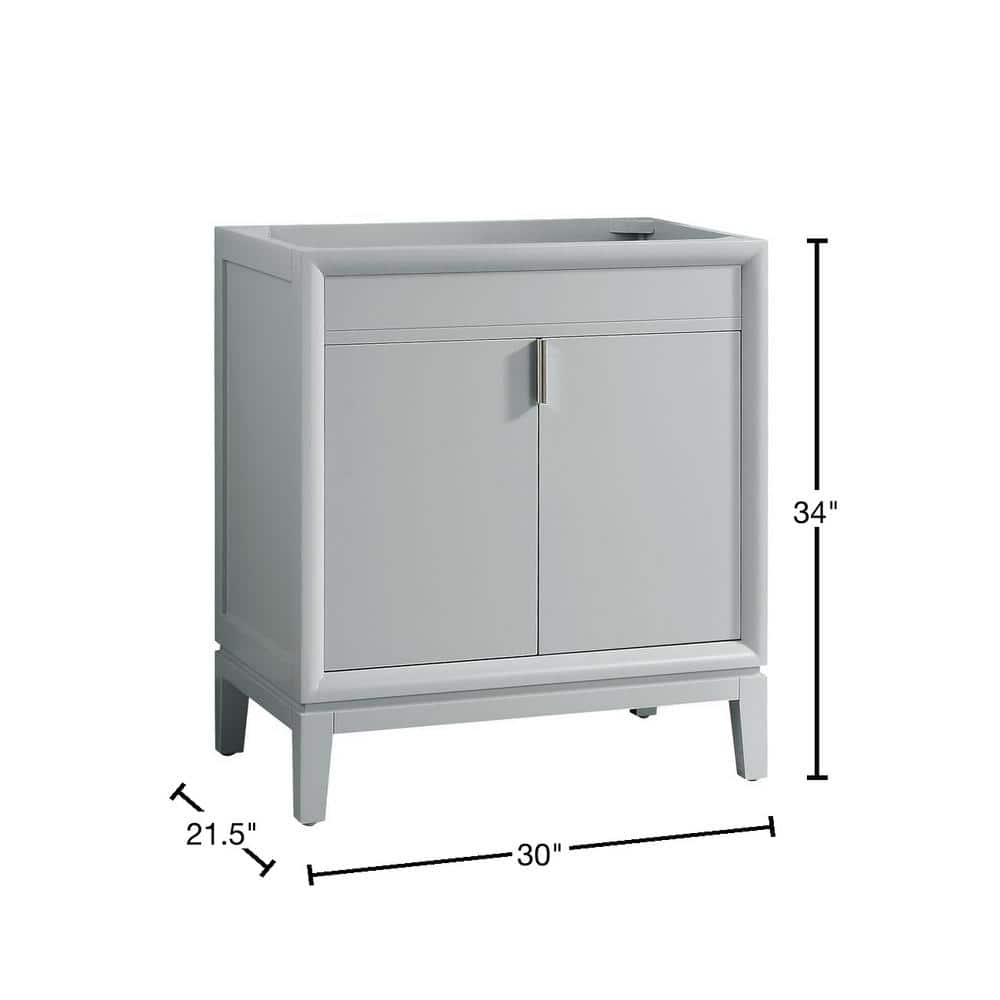 Modern Dove Gray 30" Solid Wood Freestanding Vanity Cabinet