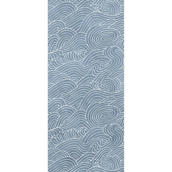 REMIX WALLS Waves Ocean Blue Coastal Wall Mural Sample