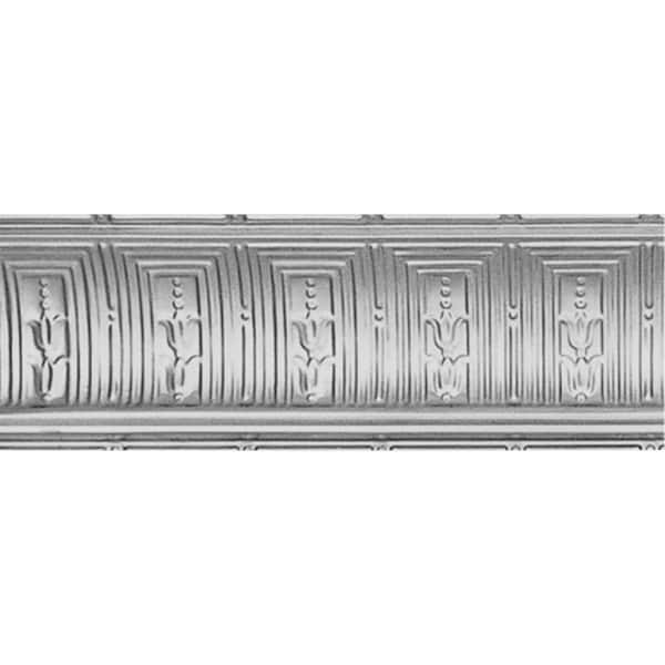 Shanko 2 in. x 4 ft. x 2 in. Bare Steel Nail-up/Direct Application Tin Ceiling Cornice (6-Pack)