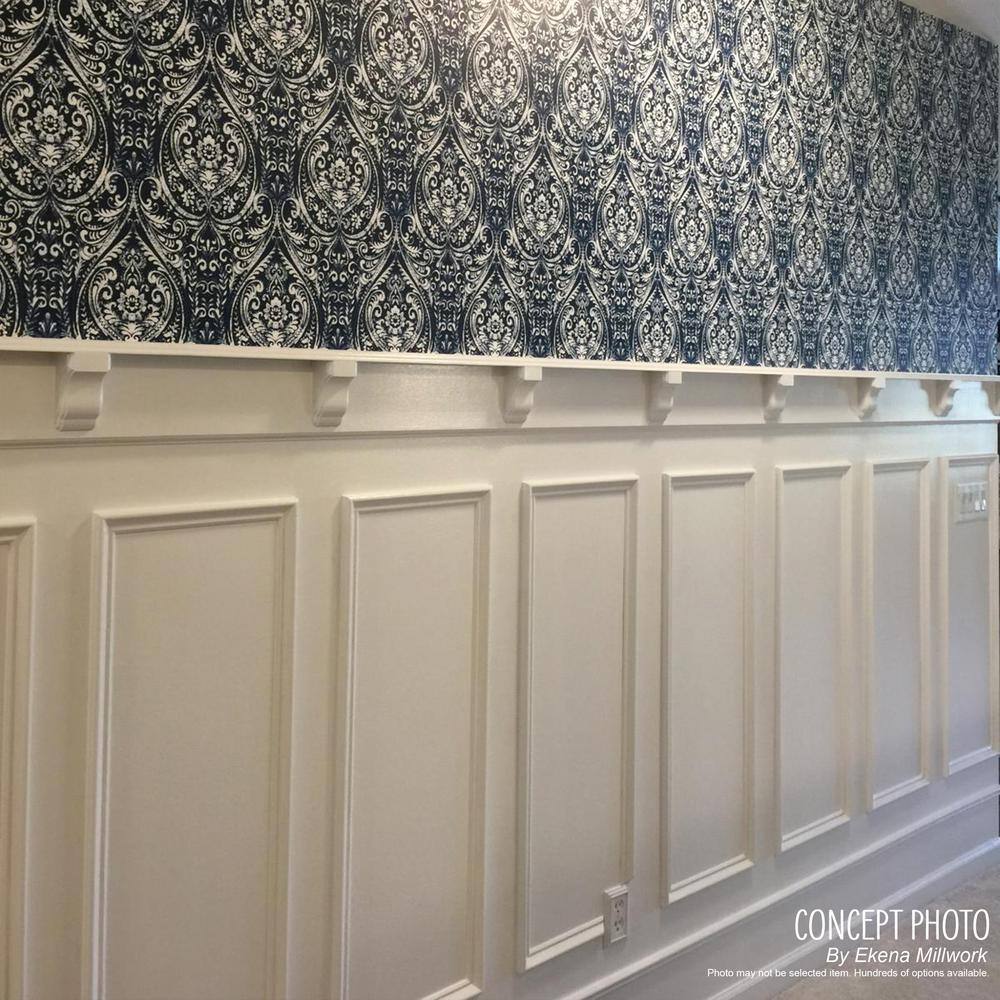 Ashford Molded Classic White Urethane Wainscot Wall Panel