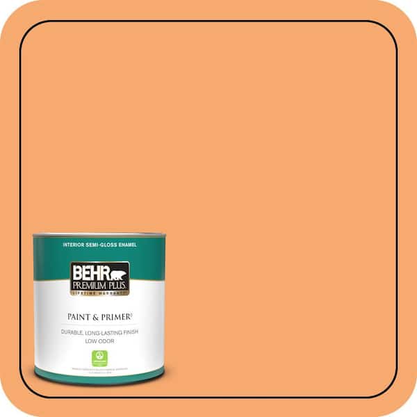 BEHR PREMIUM PLUS 1 qt. #P230-5 Florida Sunrise Semi-Gloss Enamel Low Odor Interior Paint & Primer