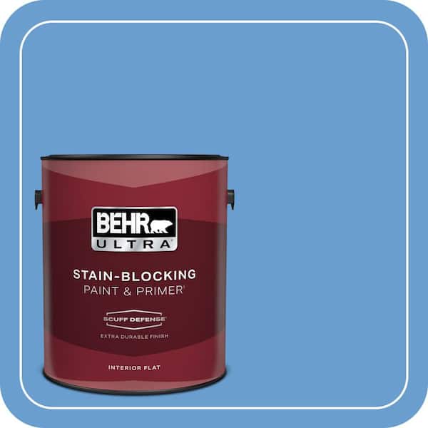 BEHR ULTRA 1 gal. #570B-5 Gulf Stream Extra Durable Flat Interior Paint & Primer