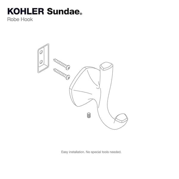 KOHLER Sundae J-Hook Robe in Vibrant Brushed Moderne Brass