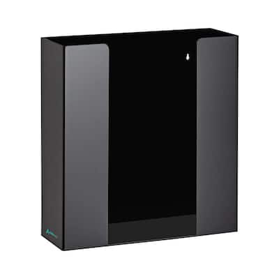Double Box Capacity Acrylic Black Glove Dispenser
