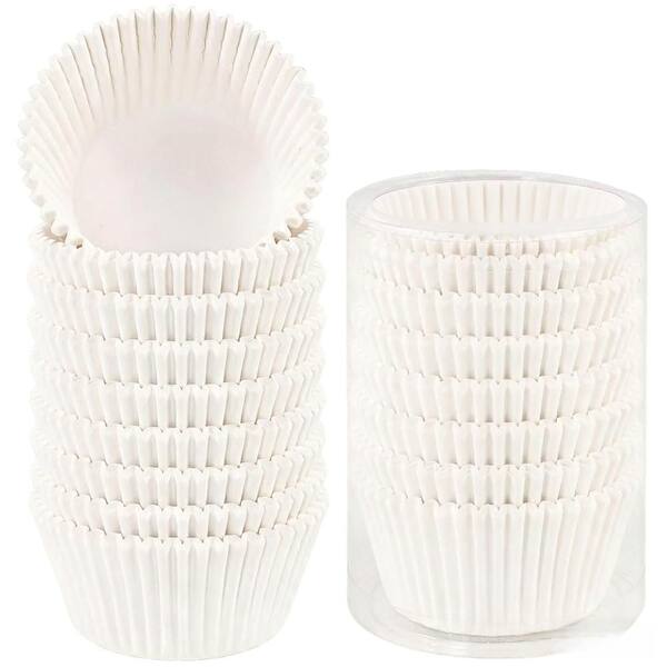 2.95 in. Paper Cupcake Liners with Greaseproof for Baking, Wedding, Party, Baby Shower, Festivals, White (200-Pack)