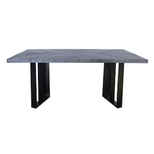 Verona Gray Oak Rectangular Outdoor Textured Light Weight Concrete Dining Table