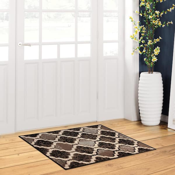 Viking Chocolate 2 ft. x 3 ft. Contemporary Trellis Non-Slip Area Rug