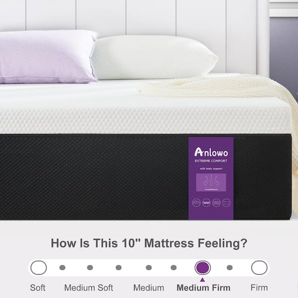10 in. Medium Memory Foam Tight Top Full Mattress, Comfort Support