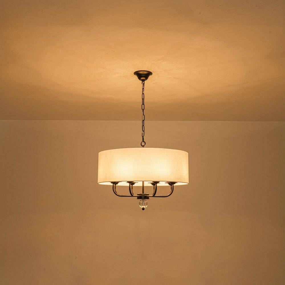 Parrett 8-Light Farmhouse Traditional Black Fabric Drum Chandelier for Dining Room price history on PriceWatchPro