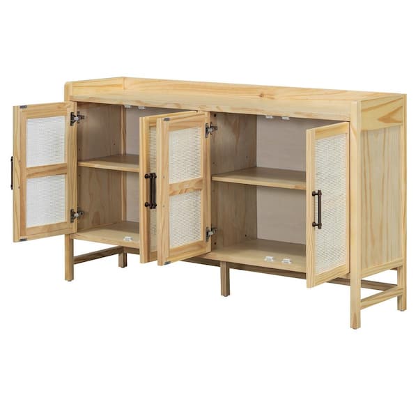 COWLOWN 60 in. W x 16 in. D x 35.8 in. H Bathroom Beige Linen Cabinet