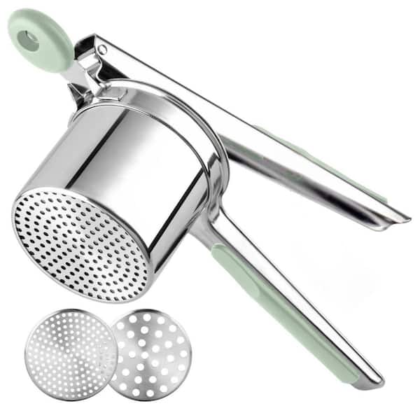 Zulay Kitchen Premium Large 15 oz. Potato Ricer with 2-Interchangeable Discs -Silver/Green