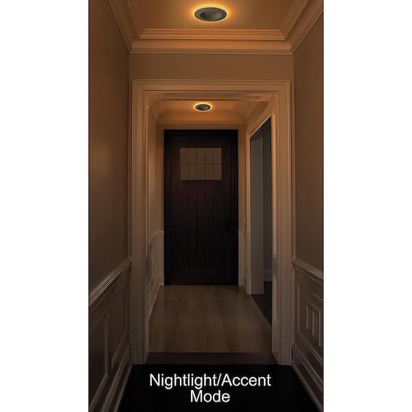 4 in. Adjustable CCT Retrofit Integrated LED Recessed Downlight Trim with Night Light 625LM Wet Rated Dimmable