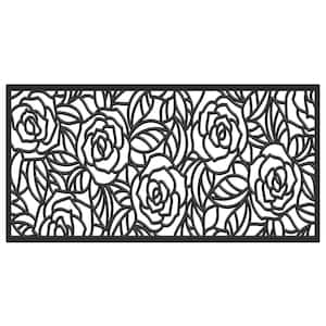 Black Rose Rubber Doormat, 18" x 30"