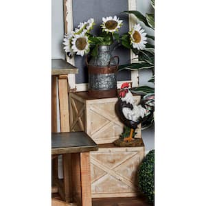 12 in. x 16 in. Light Brown Wood Farmhouse Planter (Set of 3)