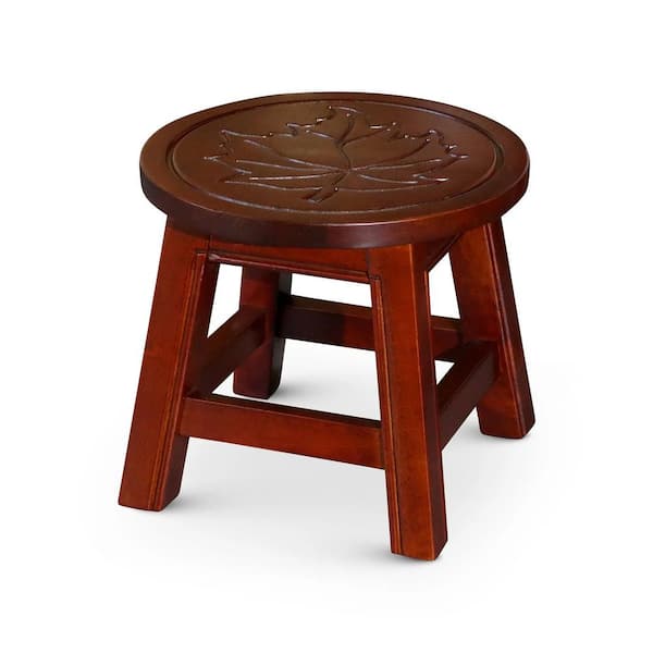 Red Wood Garden Stool (1 Piece Set)