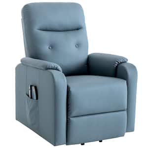 Gray Faux Leather Recliner Chair with Adjustable Massage and Heating Function