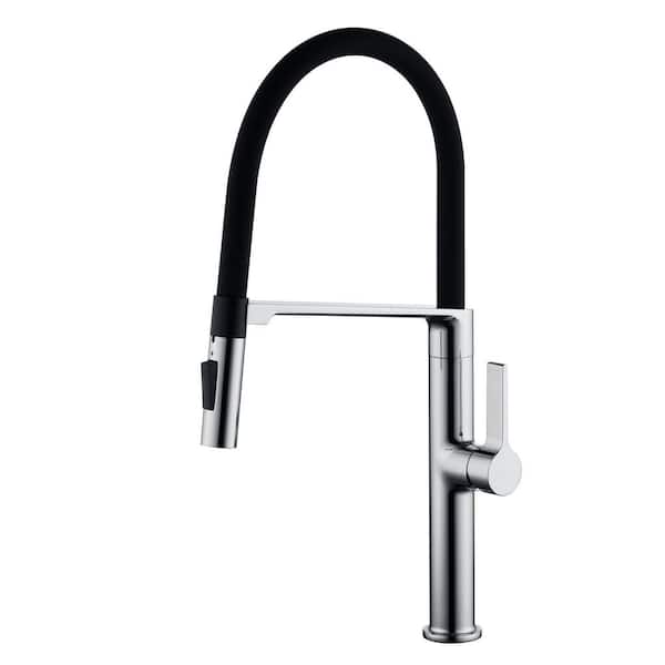 Chrome 20.1 in. Pull Down Sprayer Kitchen Faucet with 360° Spout Swivel