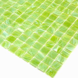 Celestial Glossy Green Lizard 12 in. x 12 in. Glass Mosaic Wall and Floor Tile (20 sq. ft./case) (20-pack)