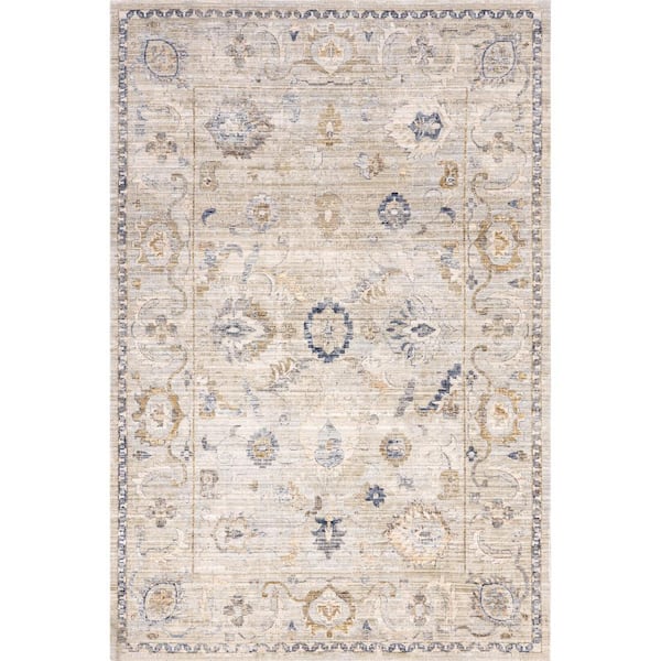 nuLOOM Arleth Indoor/Outdoor Machine Washable Cream 7 ft. x 10 ft. Traditional Area Rug