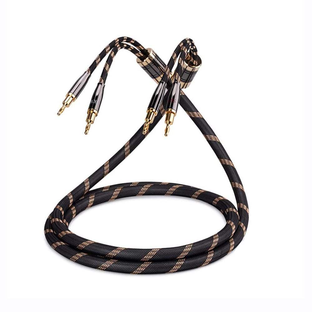 Speaker Wire 14AWG 4.9 ft. 2-Conductor Black Stranded Copper In-Wall CL2 Rated Banana Spade Connectors price history on PriceWatchPro