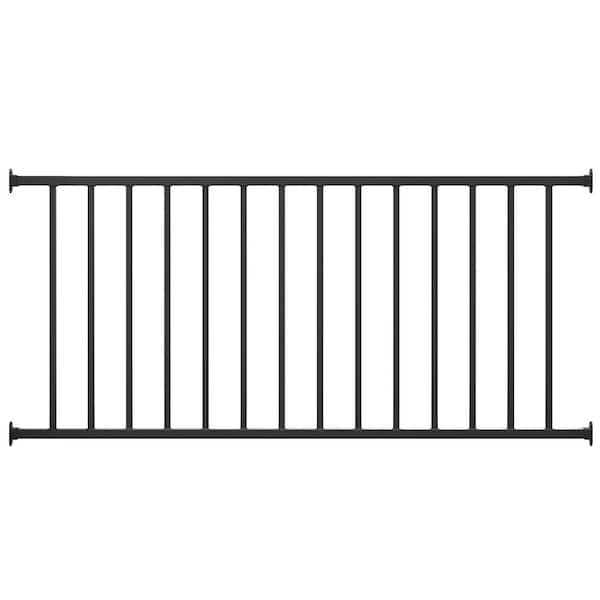 36 in. H x 72 in. W Black Metal Stair Railing Kit with Balusters for Residential and Commercial Use