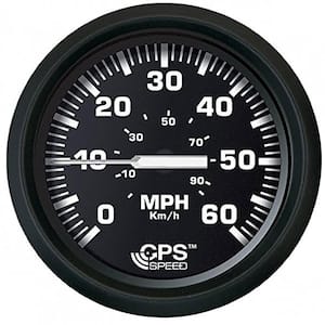 Euro Speedometer GPS (60 MPH) Studded - 4 in., Black