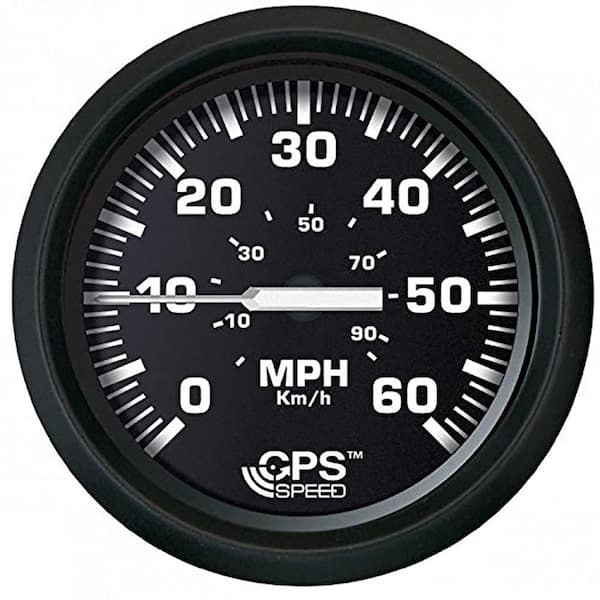 Faria Euro Speedometer GPS (60 MPH) Studded - 4 in., Black