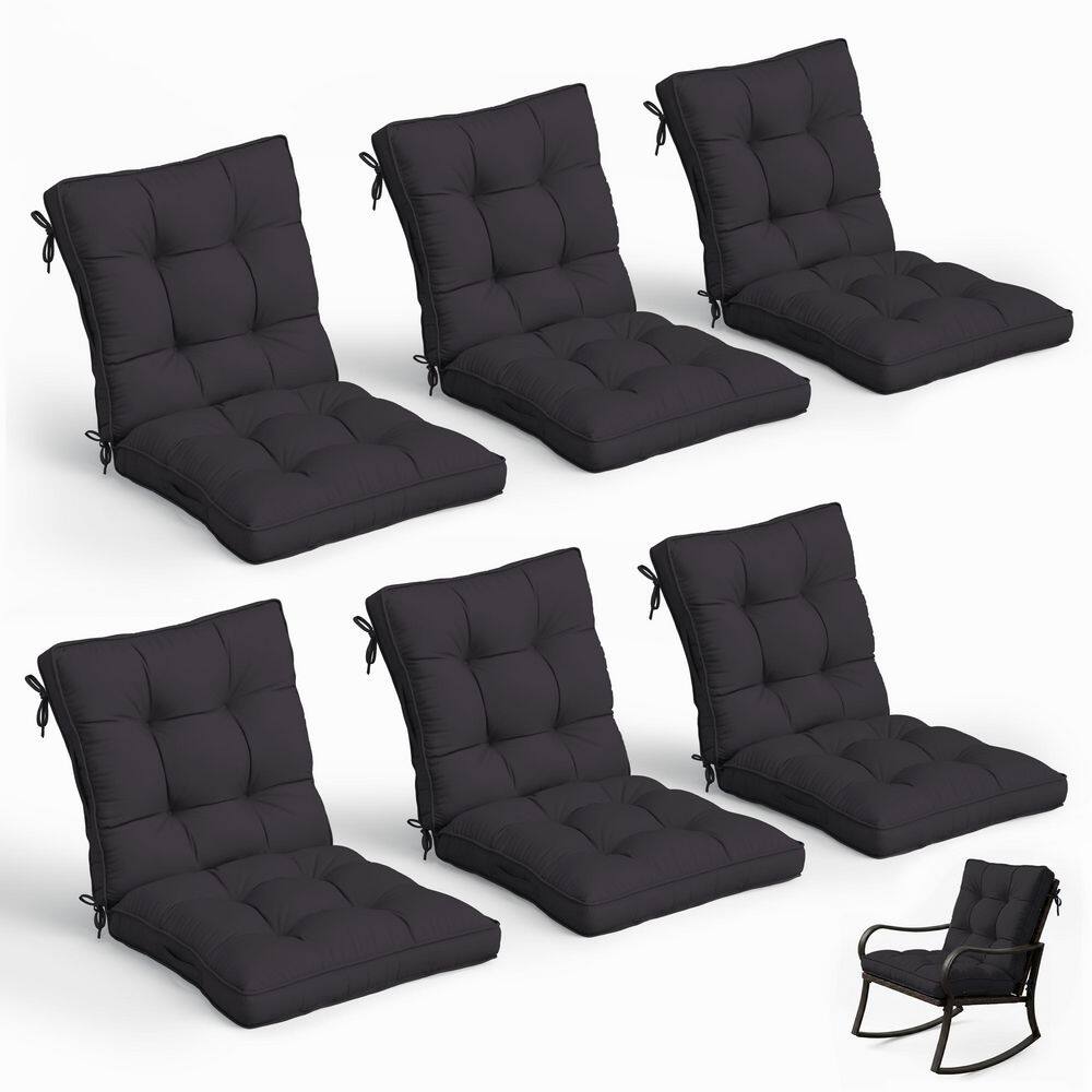 43 x 23 x 6 in. Outdoor Tufted Dining and Rocking Chair Cushion, Waterproof Replacement Seat, Grey (6-Pack) price history on PriceWatchPro