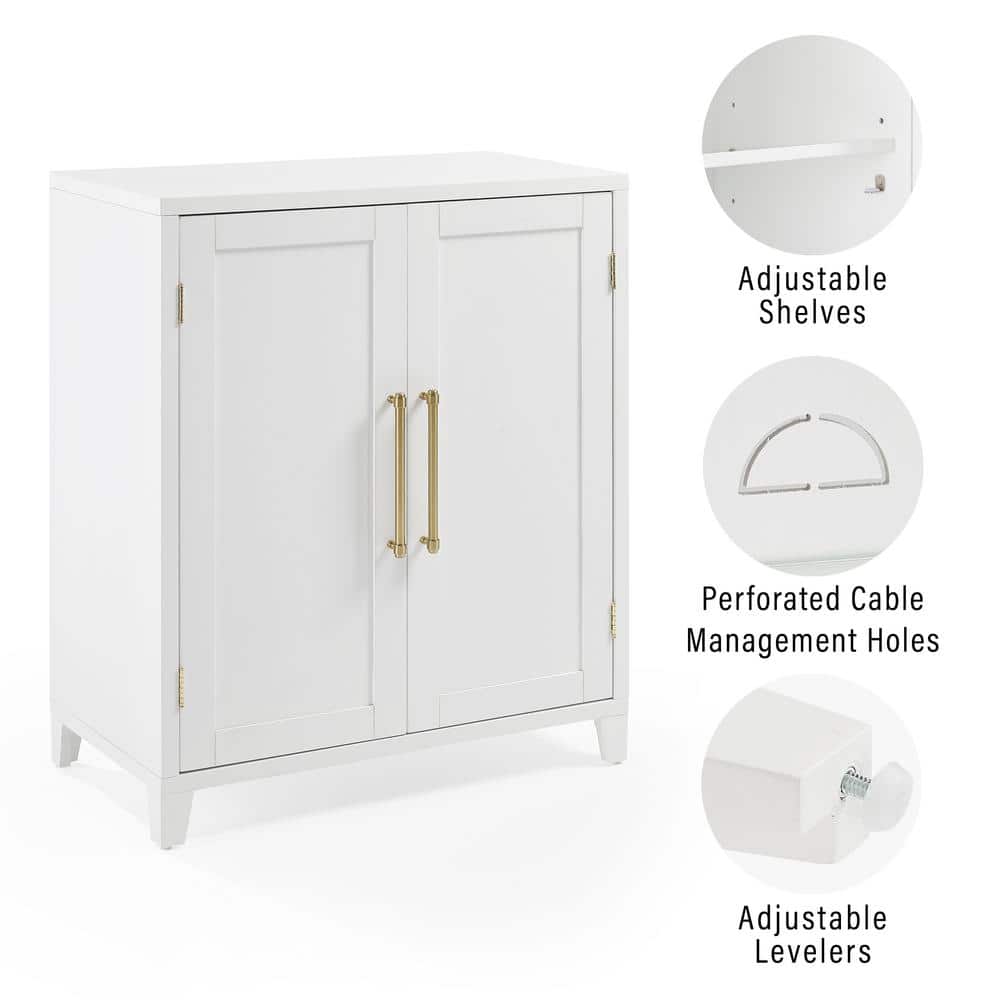 White Recessed Panel Stackable Kitchen Pantry Cabinet