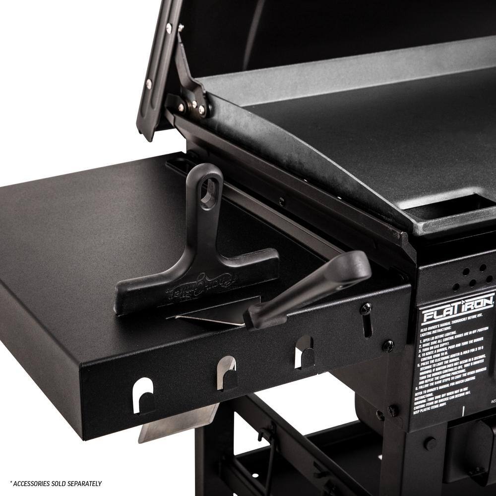 Black Stainless Steel 3-Burner Gas Hibachi Griddle with Lid