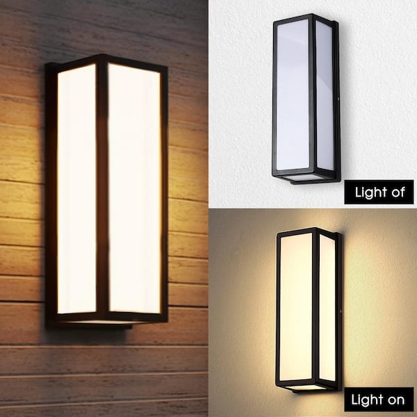 YANSUN 15.7 in. Black Cylinder Modern Integrated LED Indoor YANSUN 15.7 in. Black Cylinder Modern Integrated LED Indoor