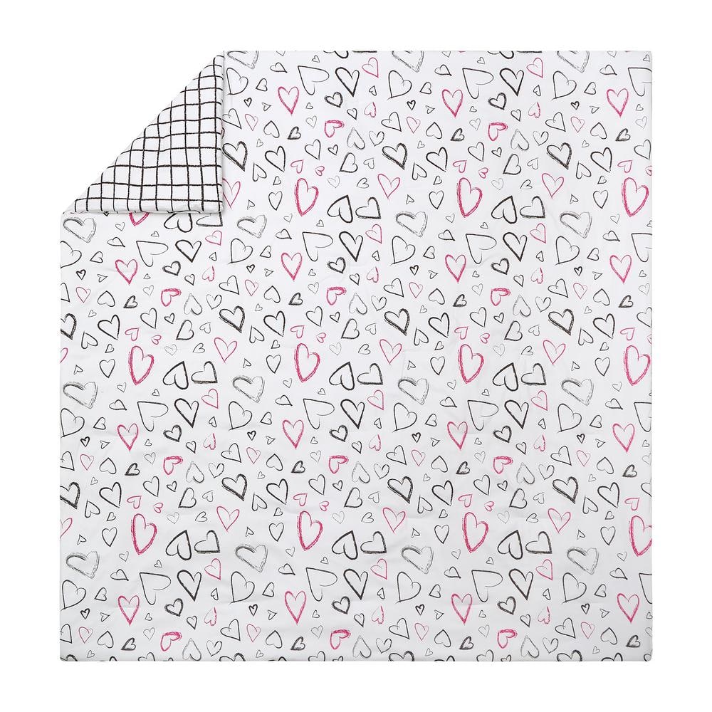 Twin Black and White Reversible Microfiber Kids Comforter Set