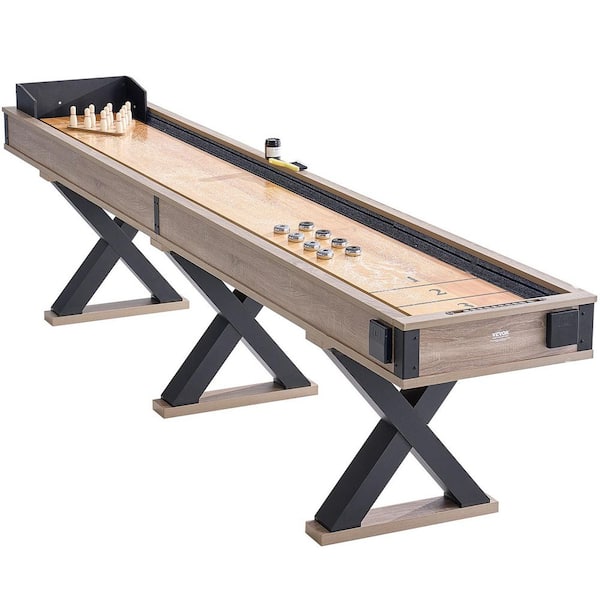 Shuffleboard Table 11.5 ft. Shuffleboard for Family Game Rooms 2 in. 1 Shuffleboard and Bowling Combo Game Set 8 Pucks