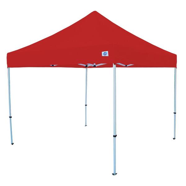 King Canopy Tuff Tent 10 ft. x 10 ft. White Frame Instant Pop Up Tent with Red Cover