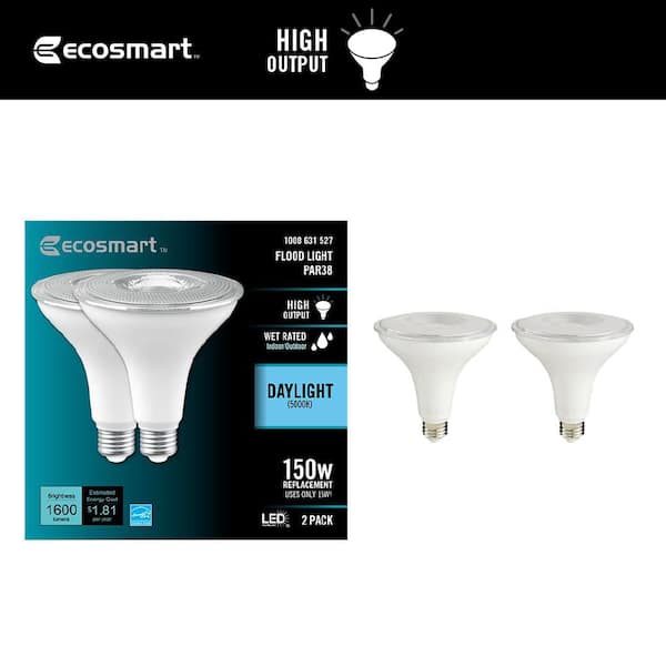 150-Watt Equivalent PAR38 Light Energy Star Dimmable CEC LED Spot Light Bulb 5000K Daylight (2-Pack)