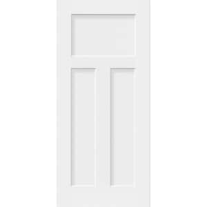 Legacy 34 in. x 80 in. Universal 3-Panel Craftsman Unfinished White Fiberglass Front Door Slab