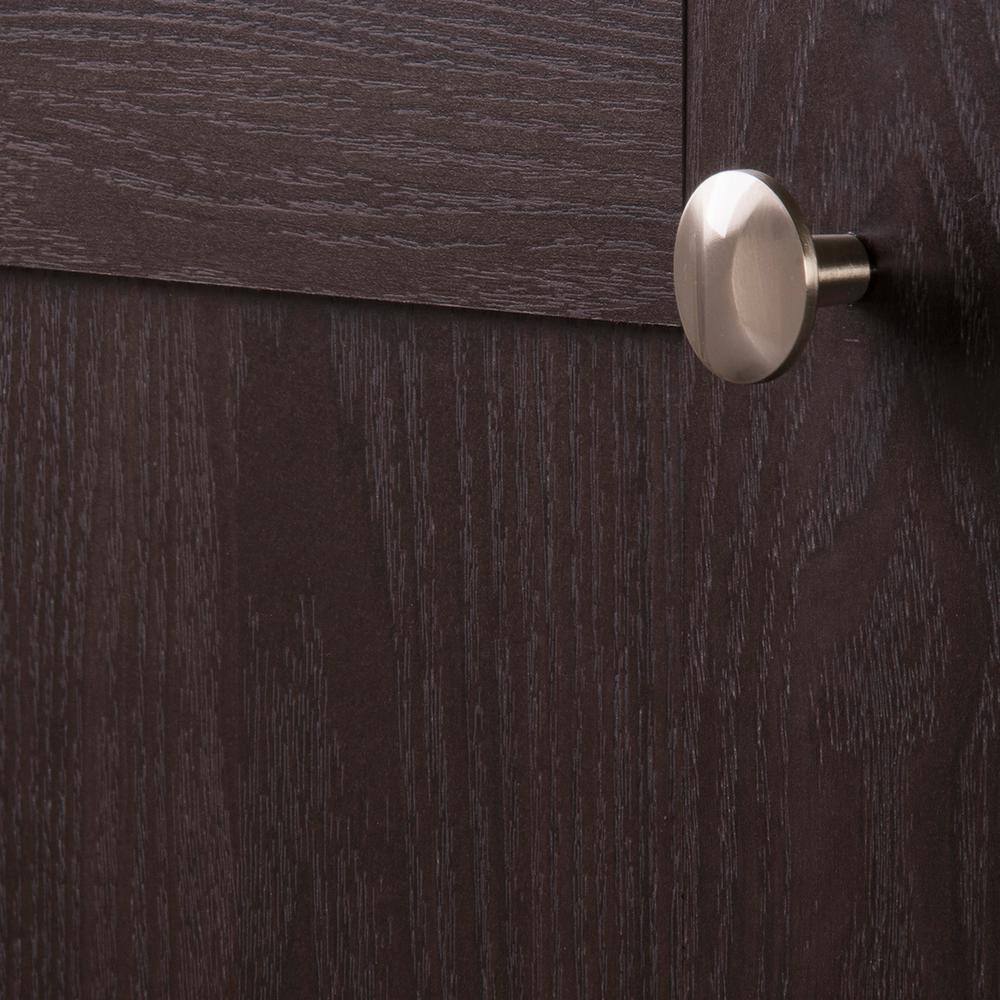 Satin Nickel Round Cabinet Knob with Mounting Hardware