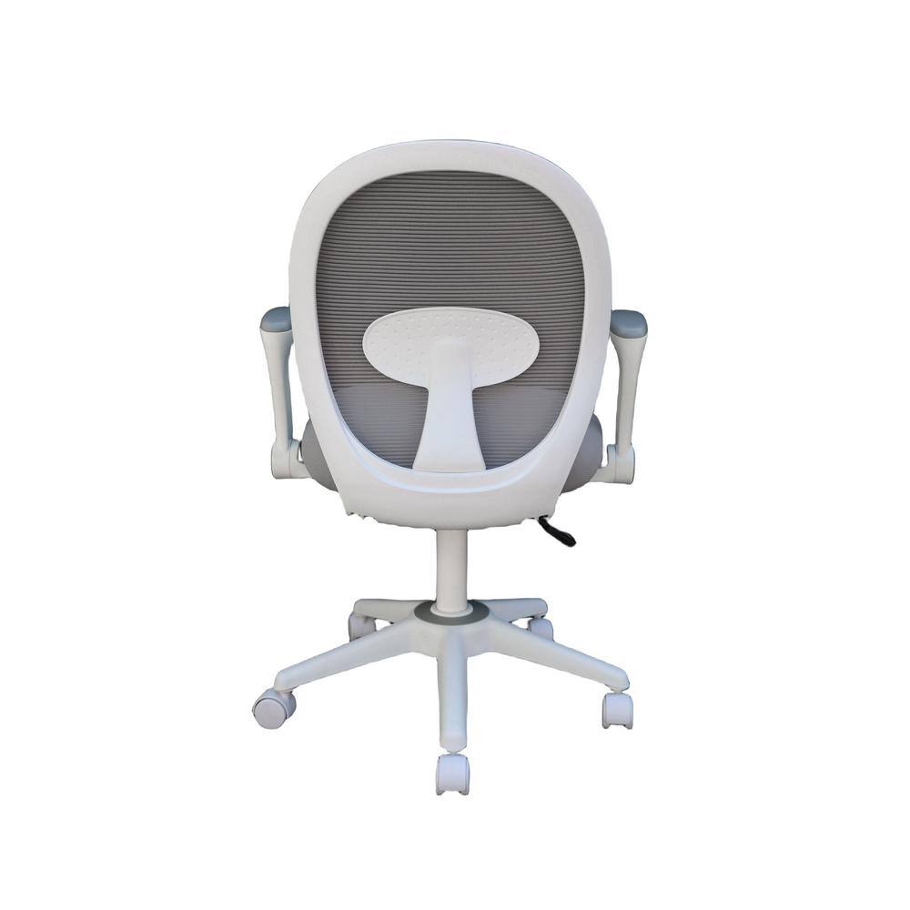 Grey Mesh and Fabric Task Chair with Adjustable Arms