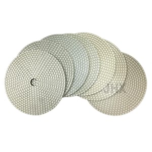 7 in. JHX Dry/Wet Diamond Polishing Pads for Concrete/Granite Set of (7-Pieces)