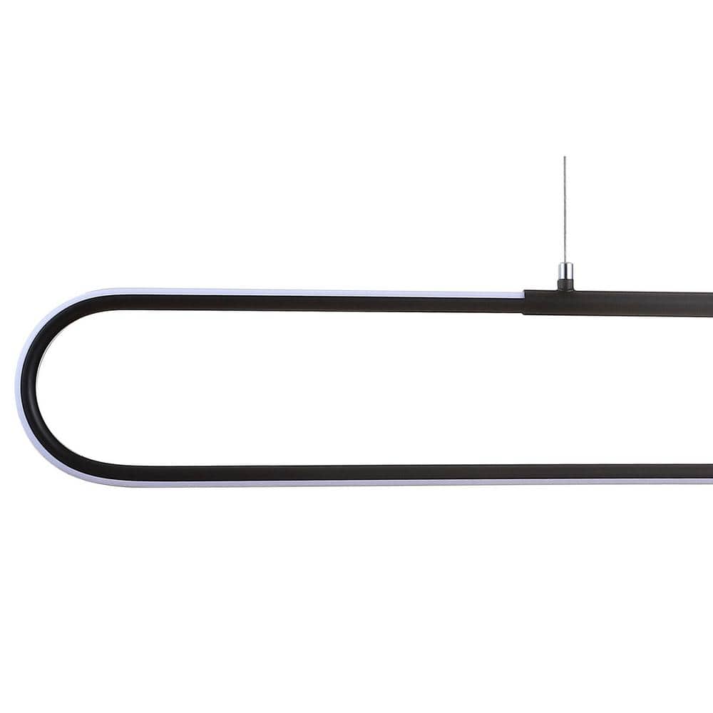 Ned Minimalistic 39" Black Metal Adjustable LED Linear Pendant