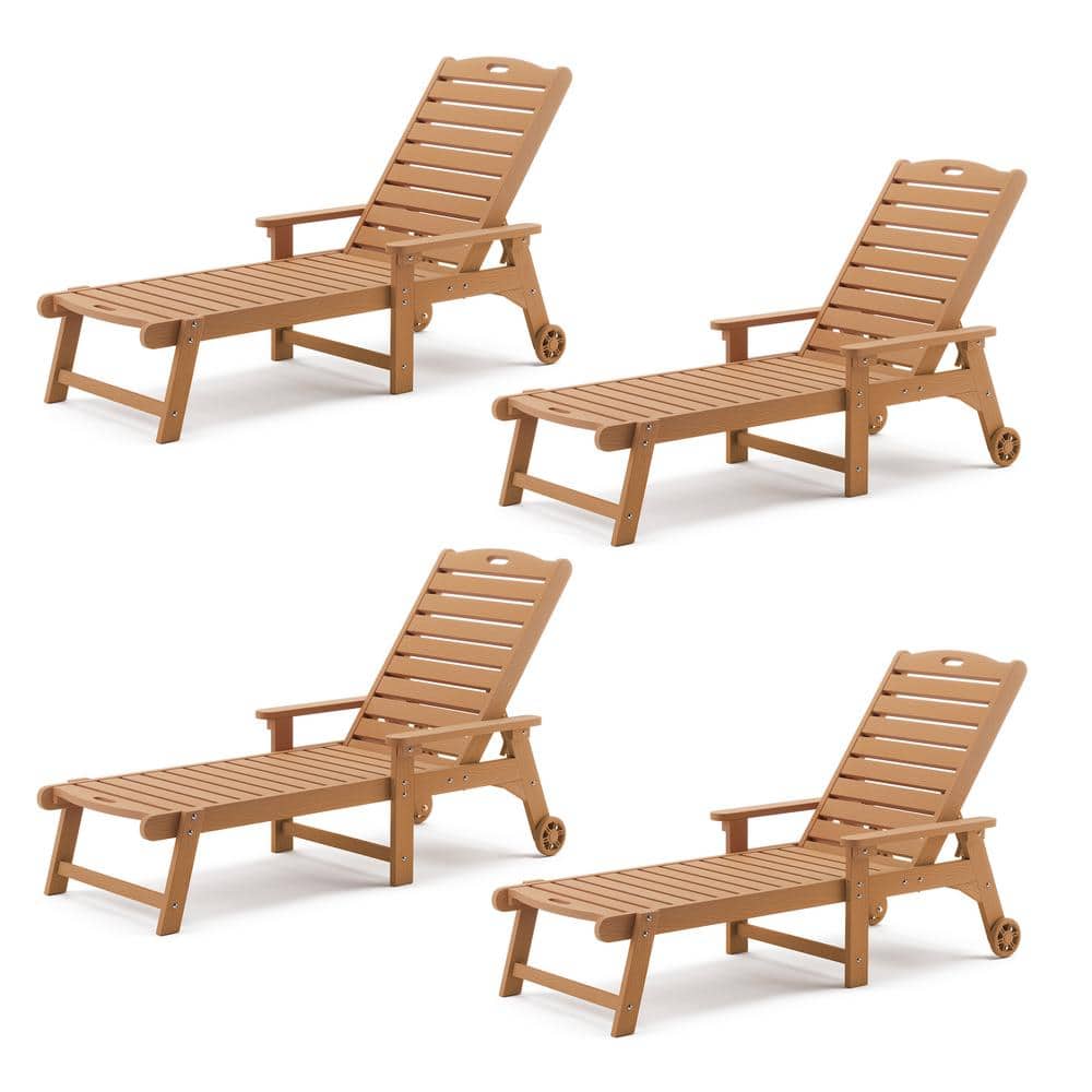 LUE BONA Helen Teak Brown Recycled Plastic Ply Adjustable Outdoor