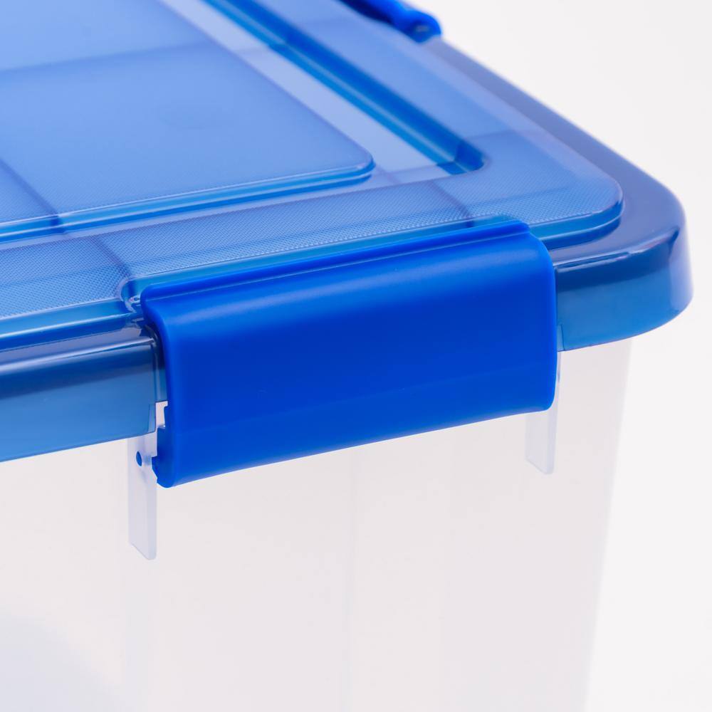 32 Qt Clear Plastic Stackable Lidded Storage Box